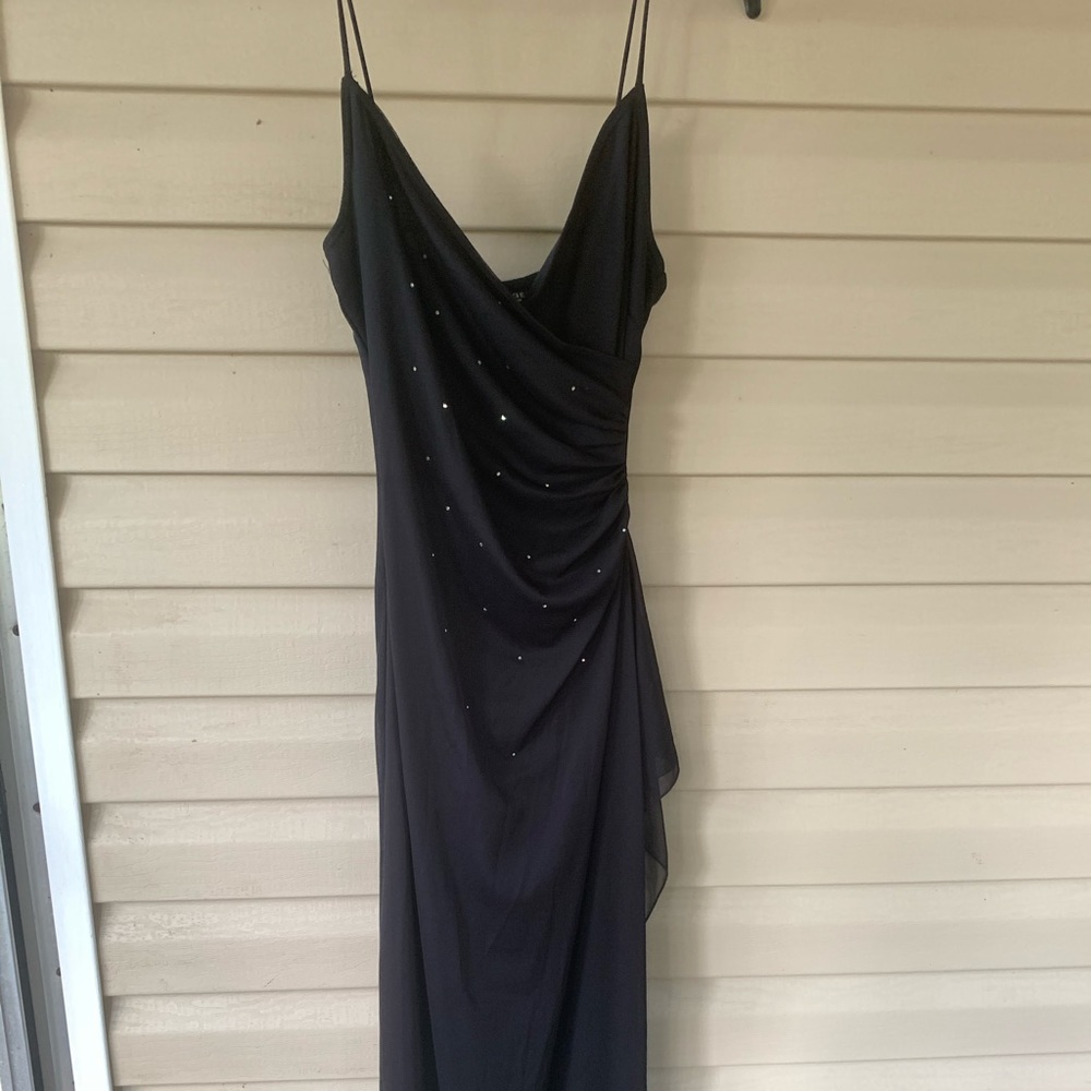 Rampage Full Length Sparkly Black Evening Gown